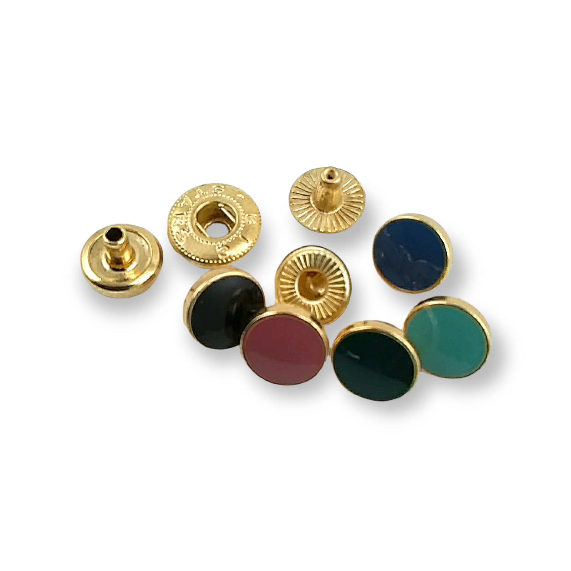 Düz Para Şekil Mineli Çıtçıt Düğme 10 mm - 15 boy E 1876