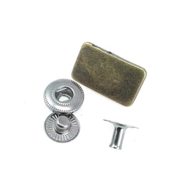 Metal Çıt çıt Düğme Dikdörtgen Tasarım 23 x 13 mm E 198