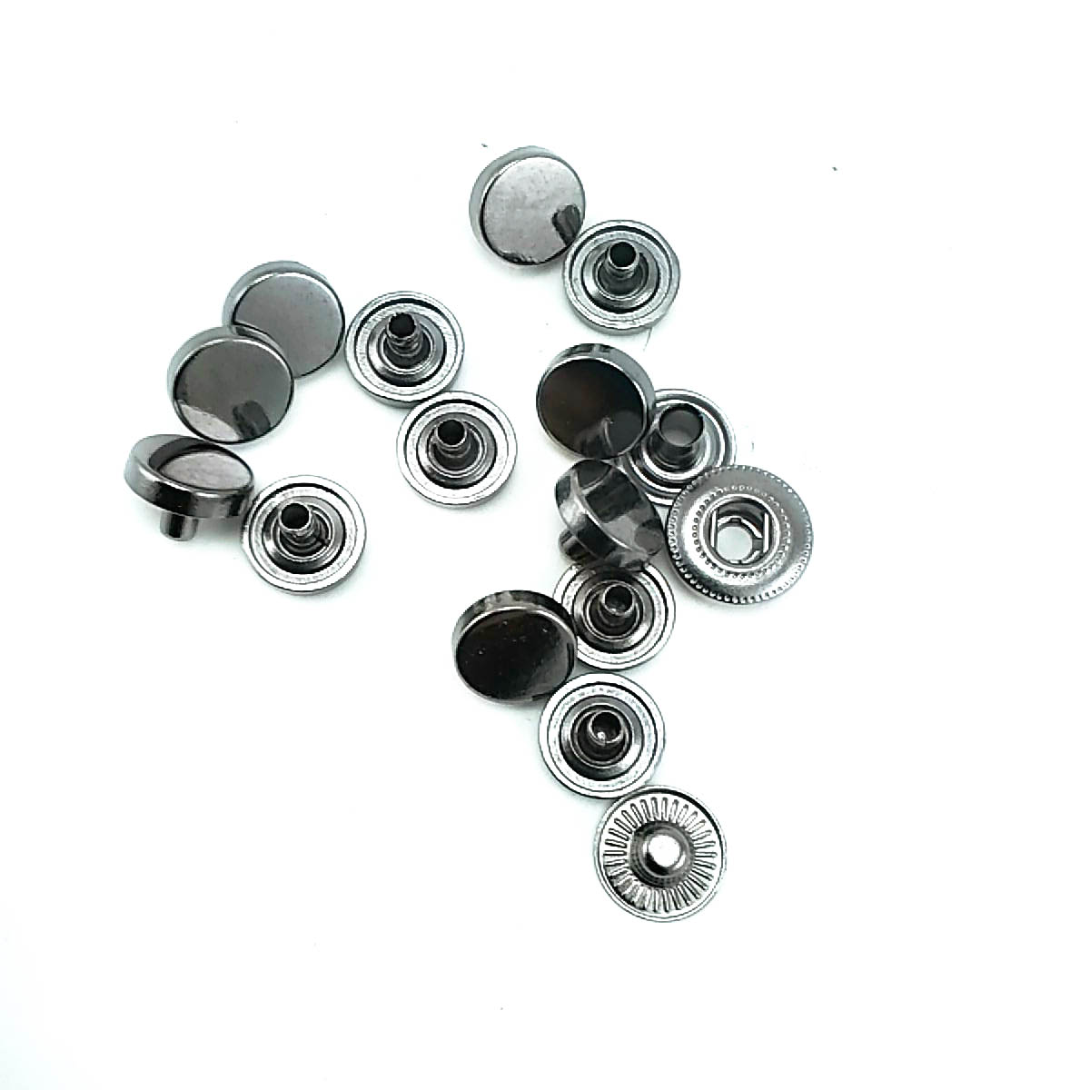 Flat Shape Zamak Snap Fasteners Button 10 mm - 16 L E 1990