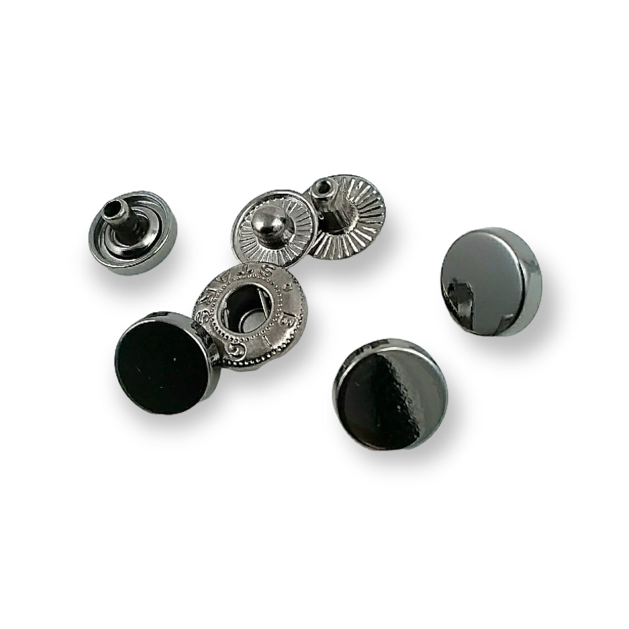 Flat Shape Zamak Snap Fasteners Button 10 mm - 16 L E 1990 Flat Shape Zamak Snap Fasteners Button 10 mm - 16 L E 1990