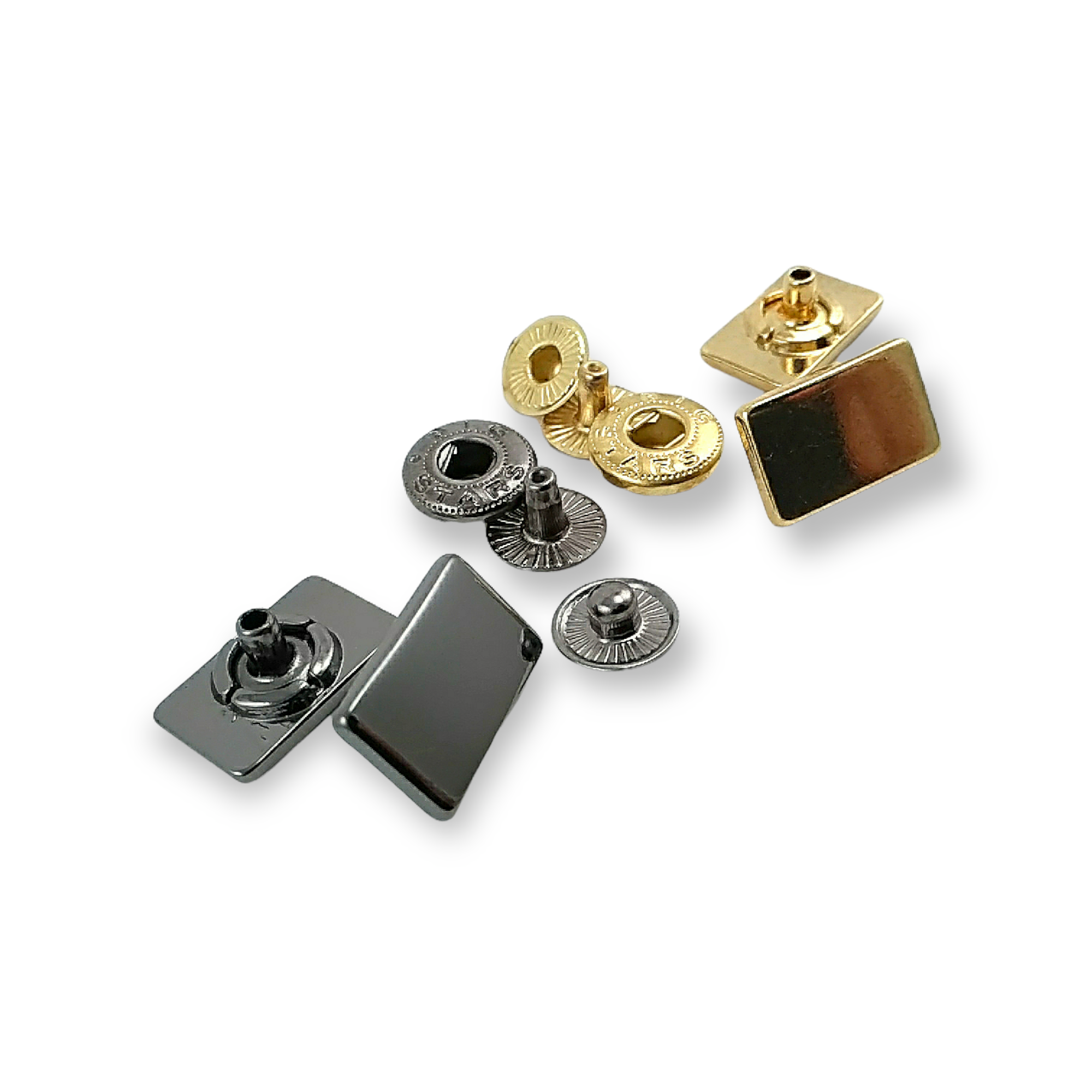 Zamak Çıtçıt Düğme Dikdörtgen Şekil 17 x 8 mm E 220 Zamak Çıtçıt Düğme Dikdörtgen Şekil 17 x 8 mm E 220