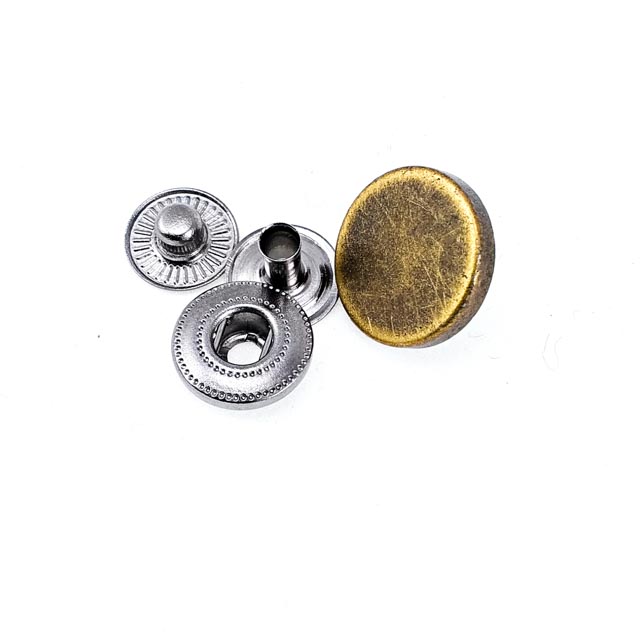 Para Tipi Düz Metal Çıtçıt Düğme 15 mm - 25 boy E 520