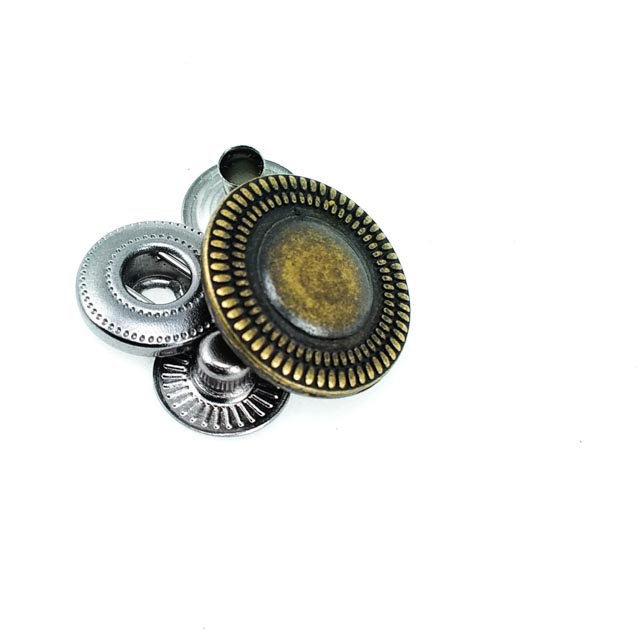 Sunflower Pattern Zamak Snap Button 18 mm - 28 L E 607