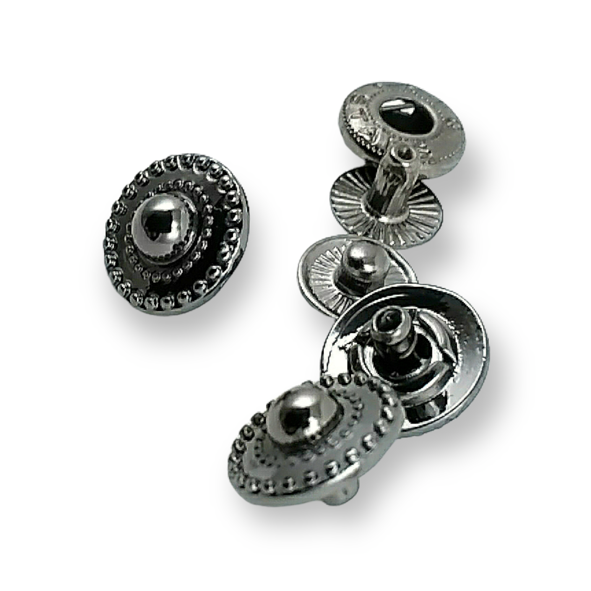 Desenli Zamak Çıtçıt düğme 12 mm - 18 boy E 768