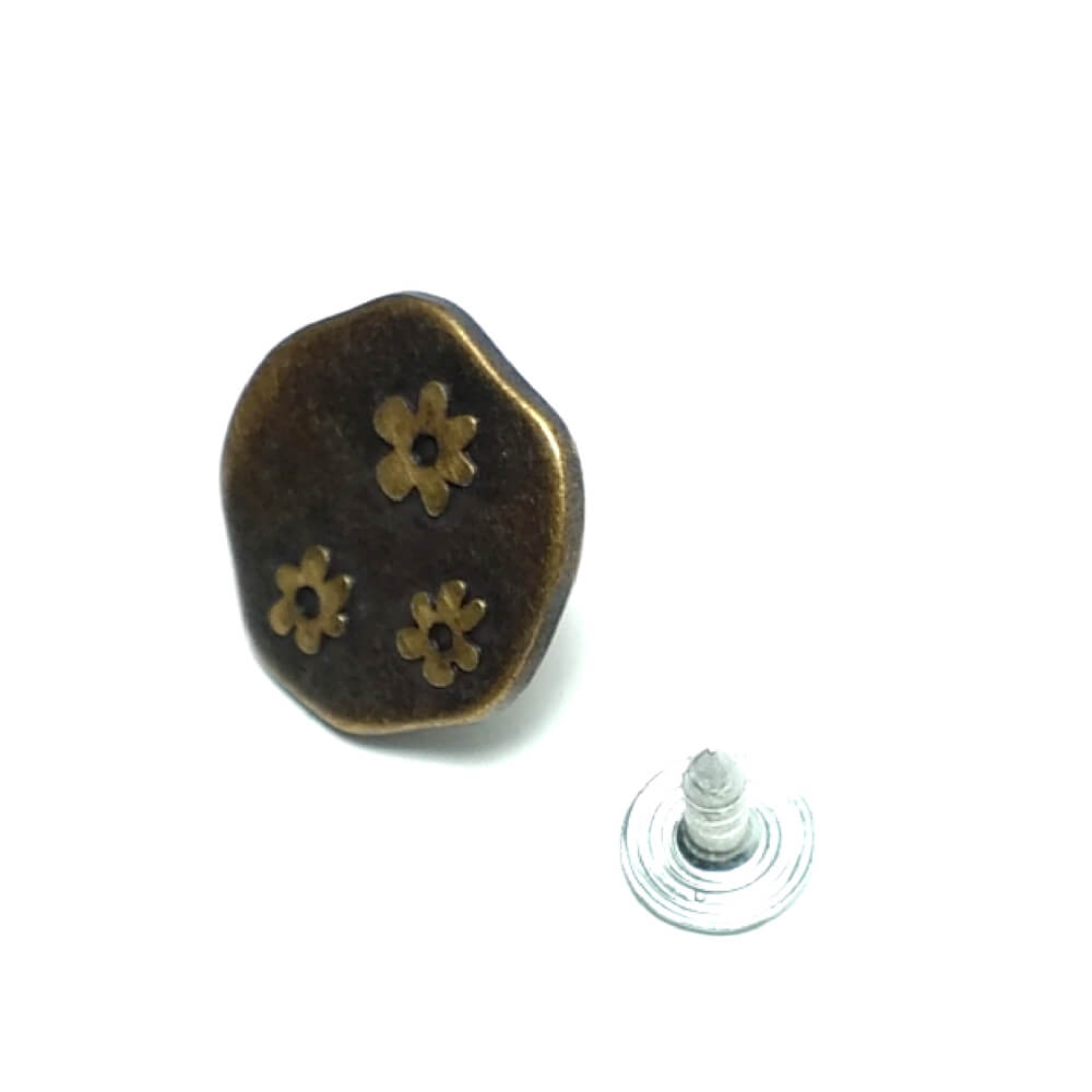 Kot Düğme - Metal Çakma Kot Düğmesi 19 mm 30 Boy 19 mm