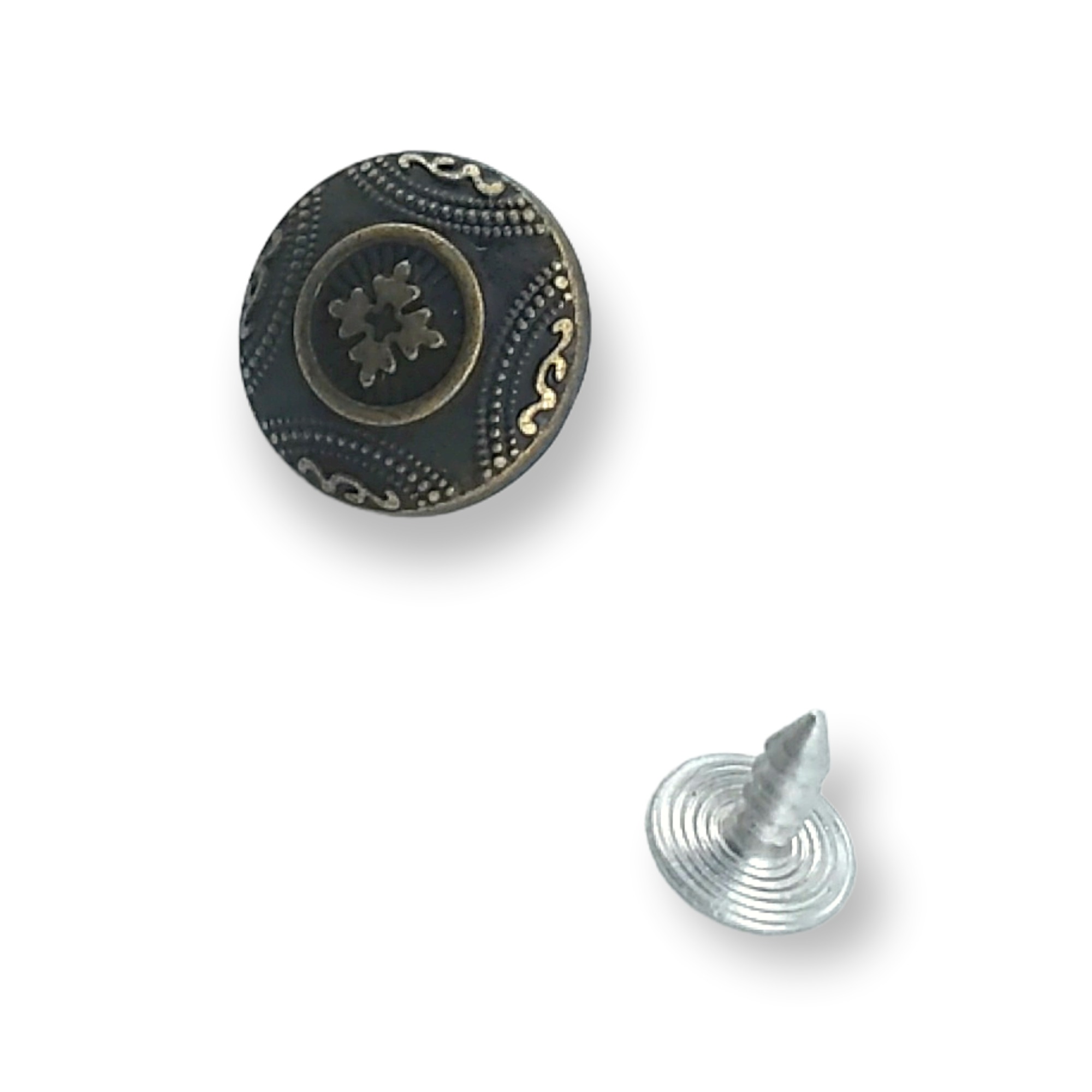 Elegant Patterned Jeans Button 17 mm - 28 L E 1113 Elegant Patterned Jeans Button 17 mm - 28 L E 1113