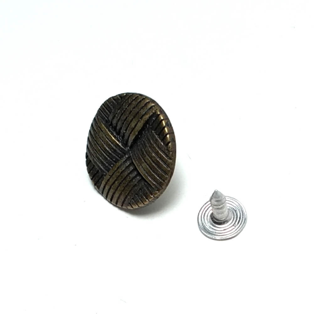Kot Düğmesi Hasır Desen ve Çivisi 19 mm  30 Boy 19 mm