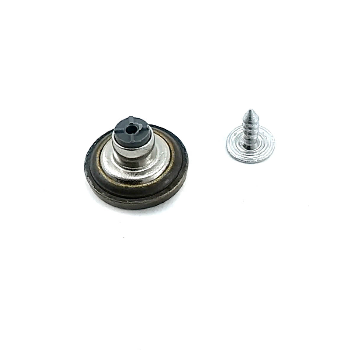 Tek Taşlı Düz Para Şekil Kot Düğmesi 17 mm 27 Boy 17 mm