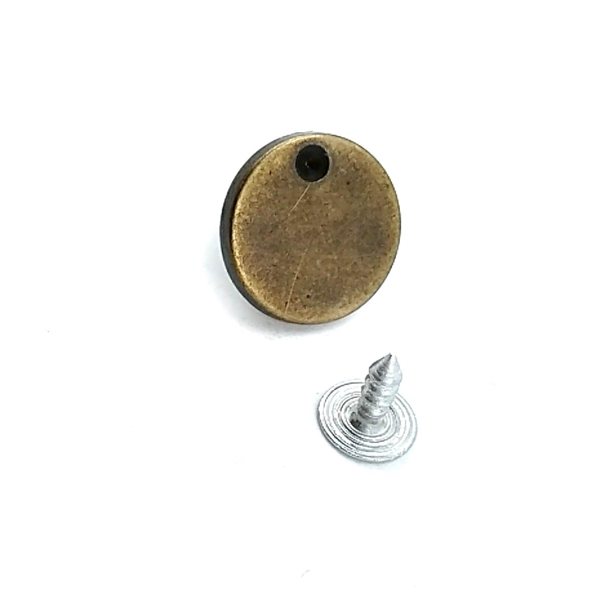 Tek Taşlı Düz Para Şekil Kot Düğmesi 17 mm 27 Boy 17 mm