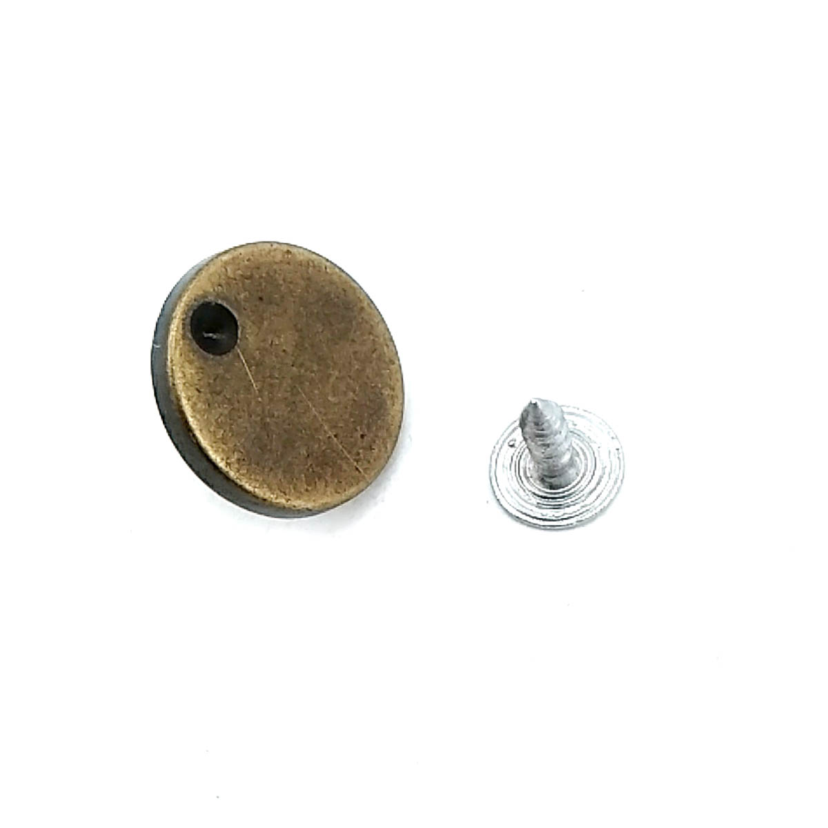 Tek Taşlı Düz Para Şekil Kot Düğmesi 17 mm 27 Boy 17 mm