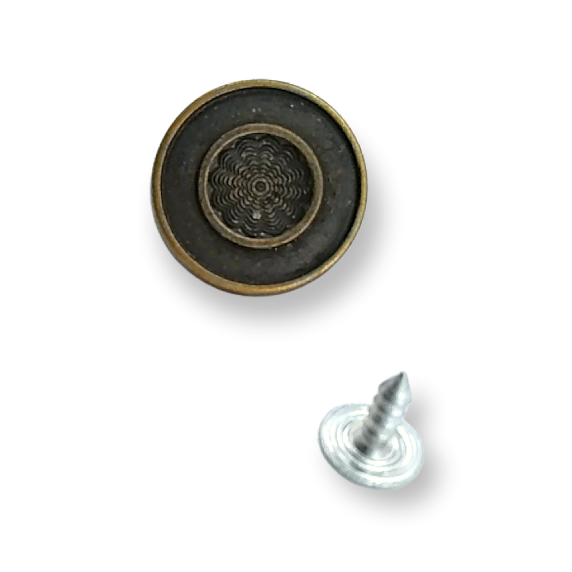 Ortası Desenli Mineli Kot Düğmesi 20 mm 32 Boy Ortası Desenli Mineli Kot Düğmesi 20 mm 32 Boy 20 mm