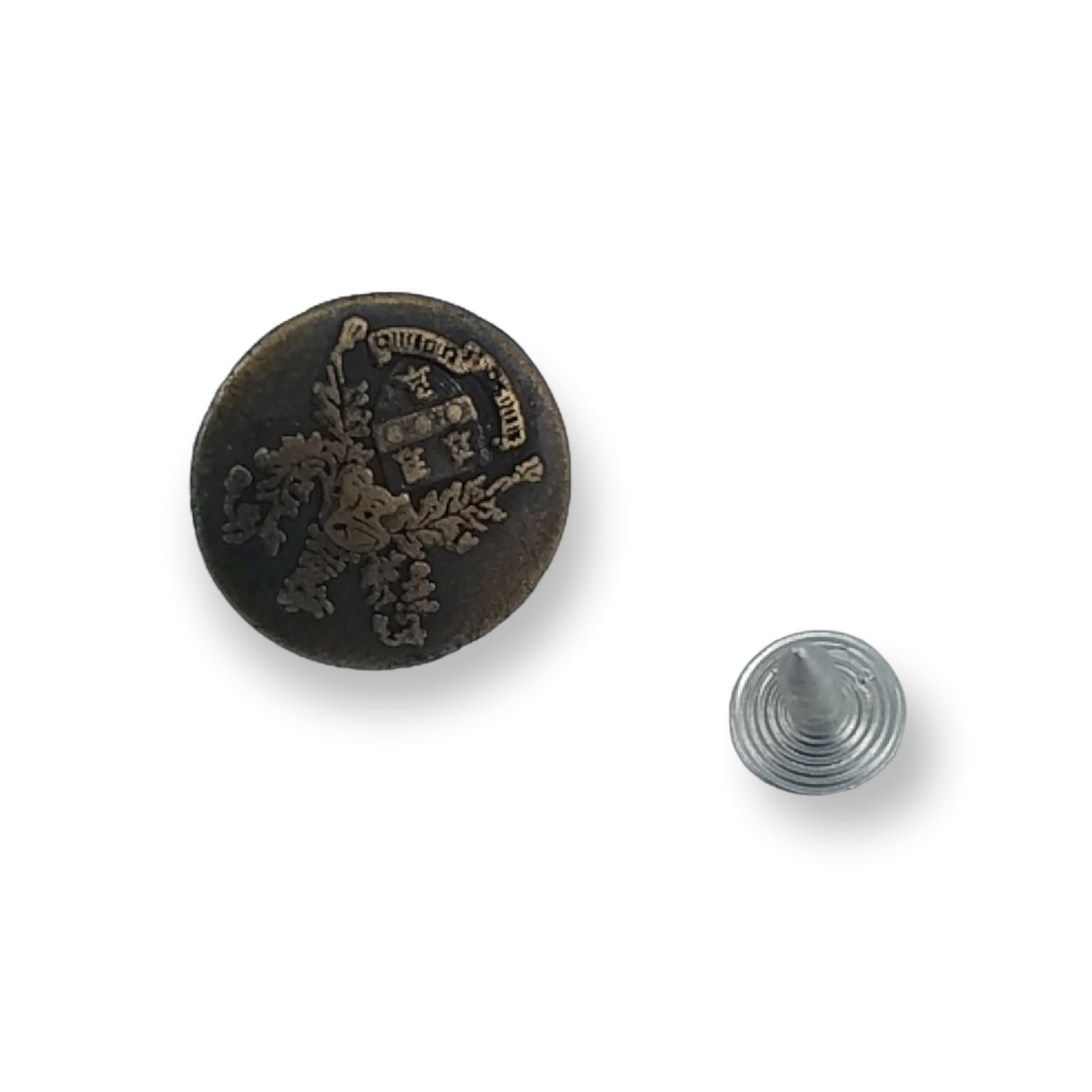 Logo Pattern Jeans Button 20 mm - 32 L E 1277 Logo Pattern Jeans Button 20 mm - 32 L E 1277