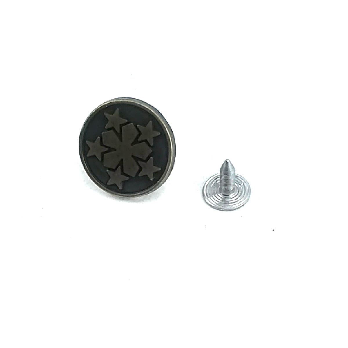 Star Patterned Jeans Button 17 mm - 28 L E 1378