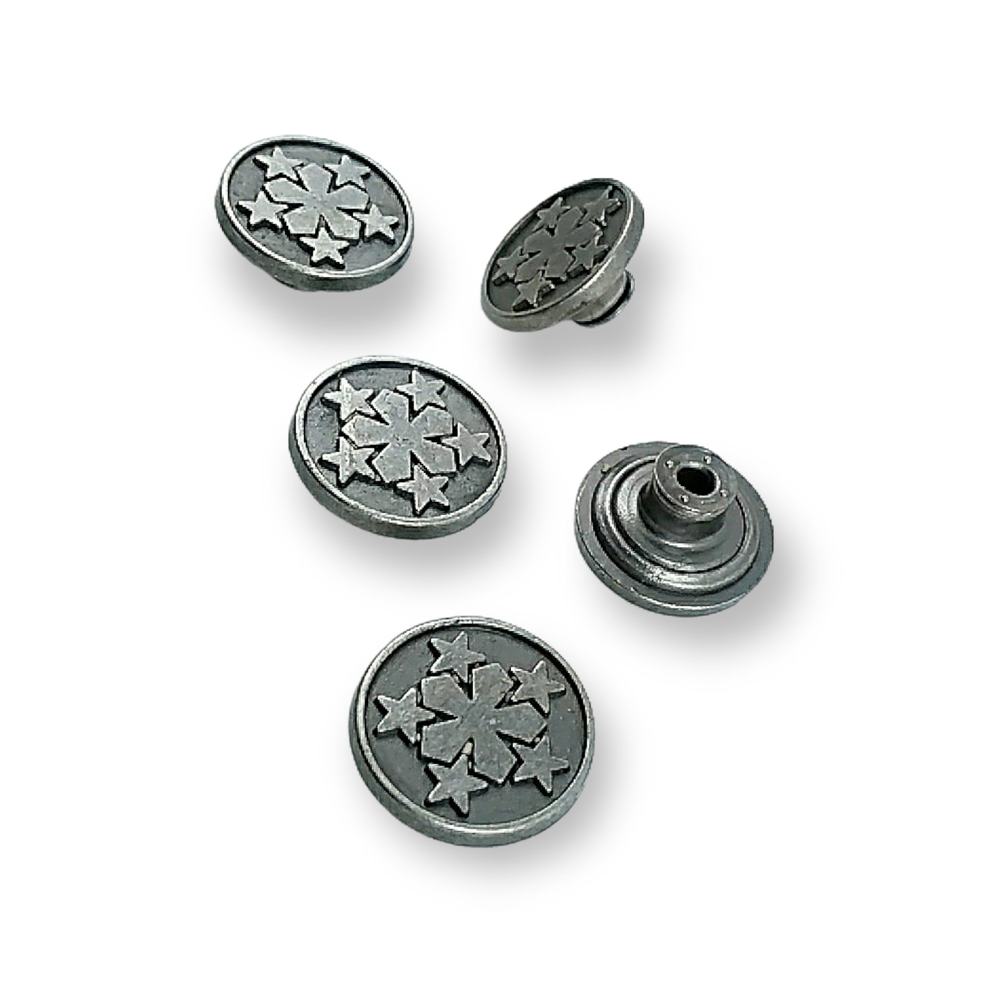Star Patterned Jeans Button 17 mm - 28 L E 1378