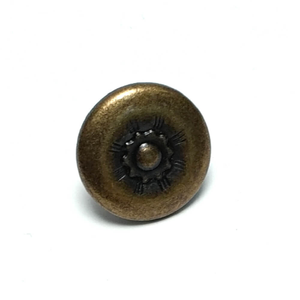 Kot Düğmesi - Zamak - Çiçek Desenli 17 mm  28 Boy 17 mm