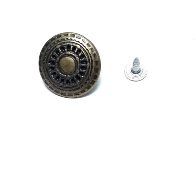 Desenli Zamak Kot Düğmesi 24 mm 38 Boy Desenli Zamak Kot Düğmesi 24 mm 38 Boy 24 mm