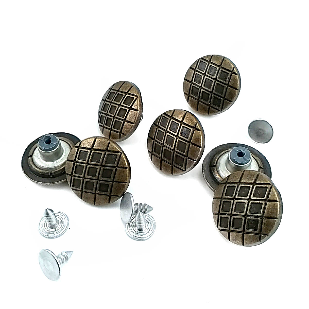 Jeans Button Enameled Button Square Patterned 20 mm 32 L E 223