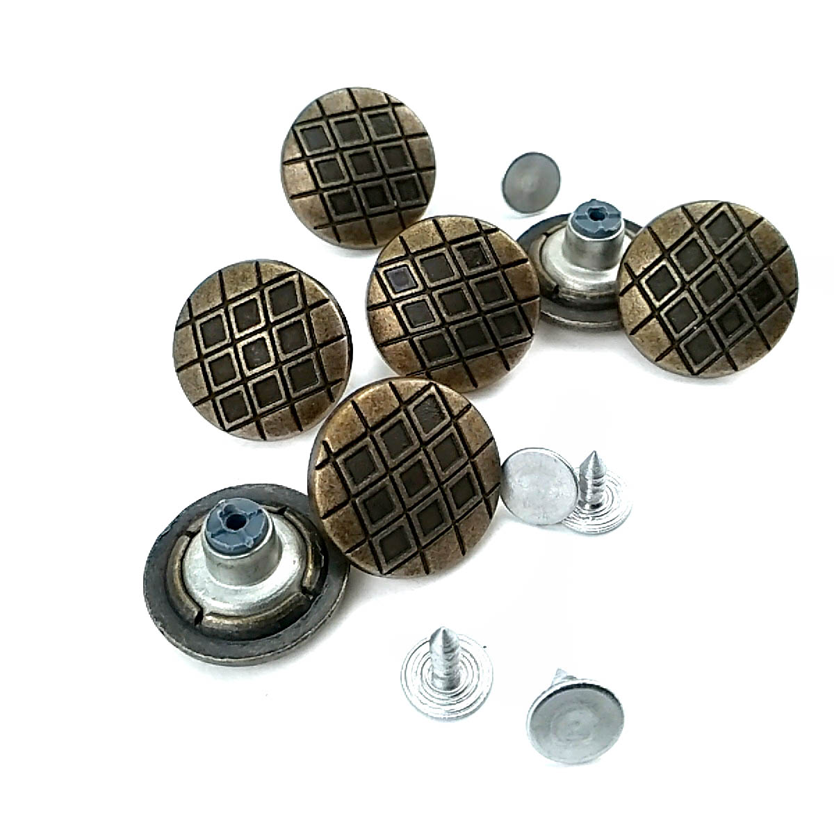 Jeans Button Enameled Button Square Patterned 20 mm 32 L E 223