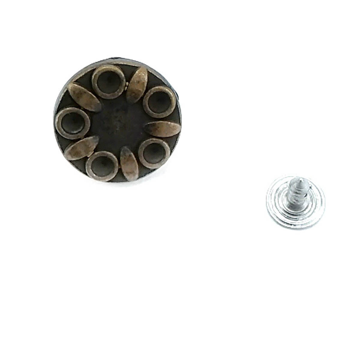 Taşlı Çiçek Tasarımlı Kot Düğmesi 19 mm 30 boy 19 mm