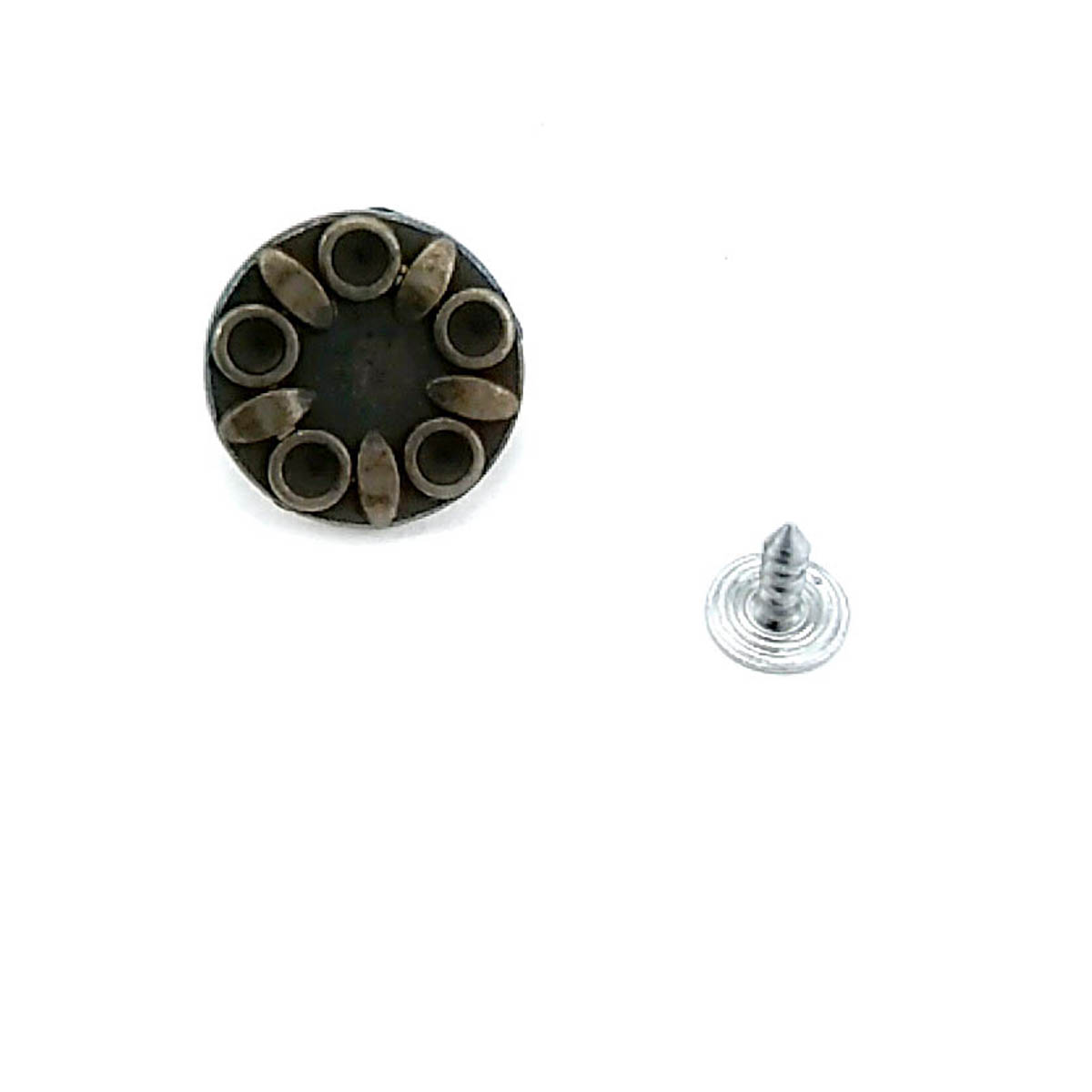 Taşlı Çiçek Tasarımlı Kot Düğmesi 19 mm 30 boy 19 mm