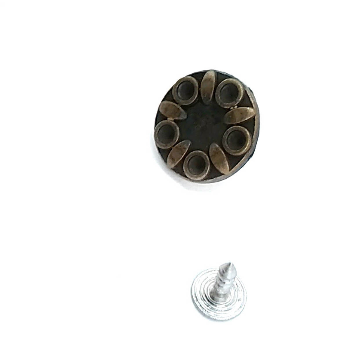 Taşlı Çiçek Tasarımlı Kot Düğmesi 19 mm 30 boy 19 mm