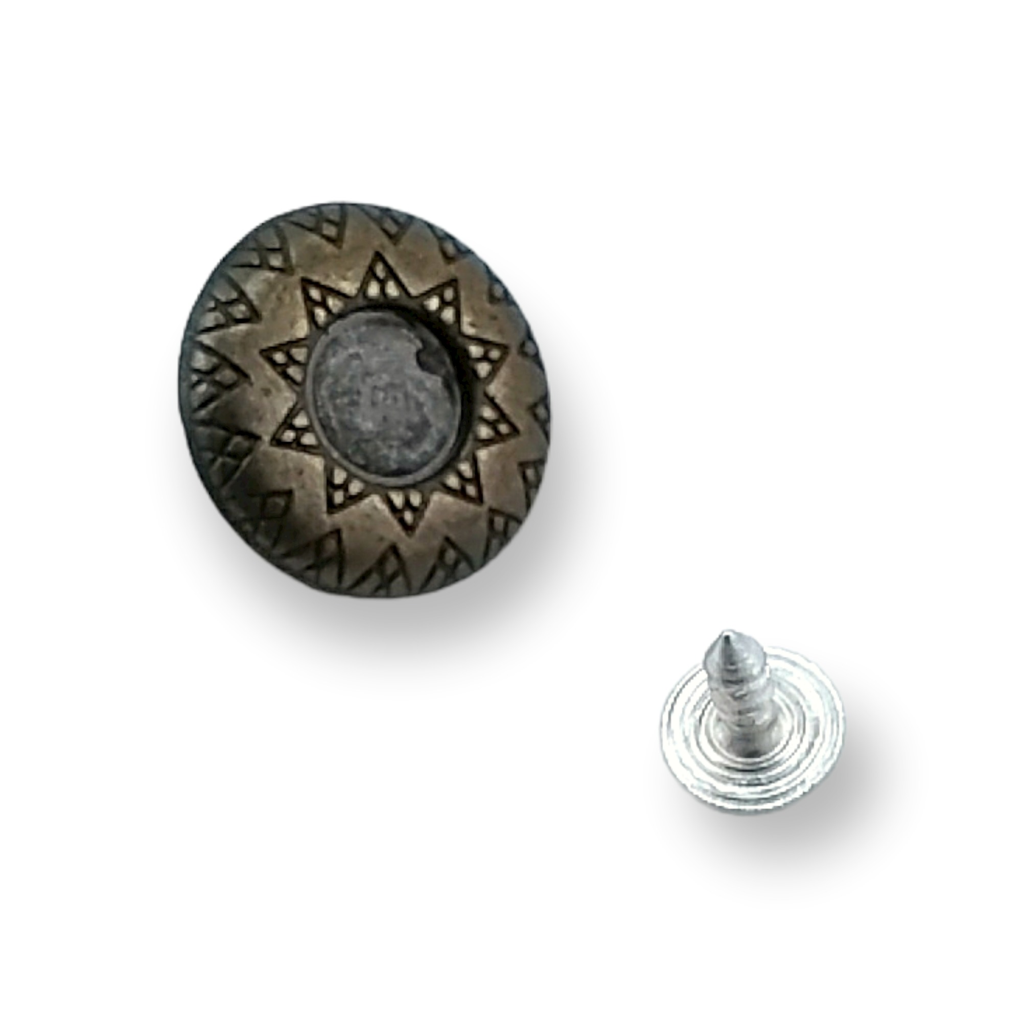 Mineli ve Desenli Kot Düğmesi 18 mm 29 Boy 18 mm