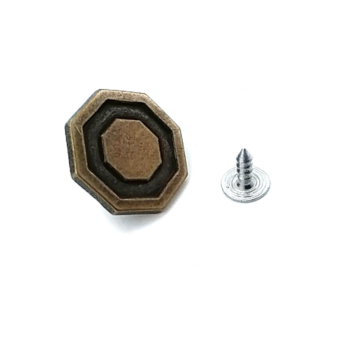Sekizgen Tasarımlı Mineli Kot Düğmesi 21 mm 34 Boy 21 mm
