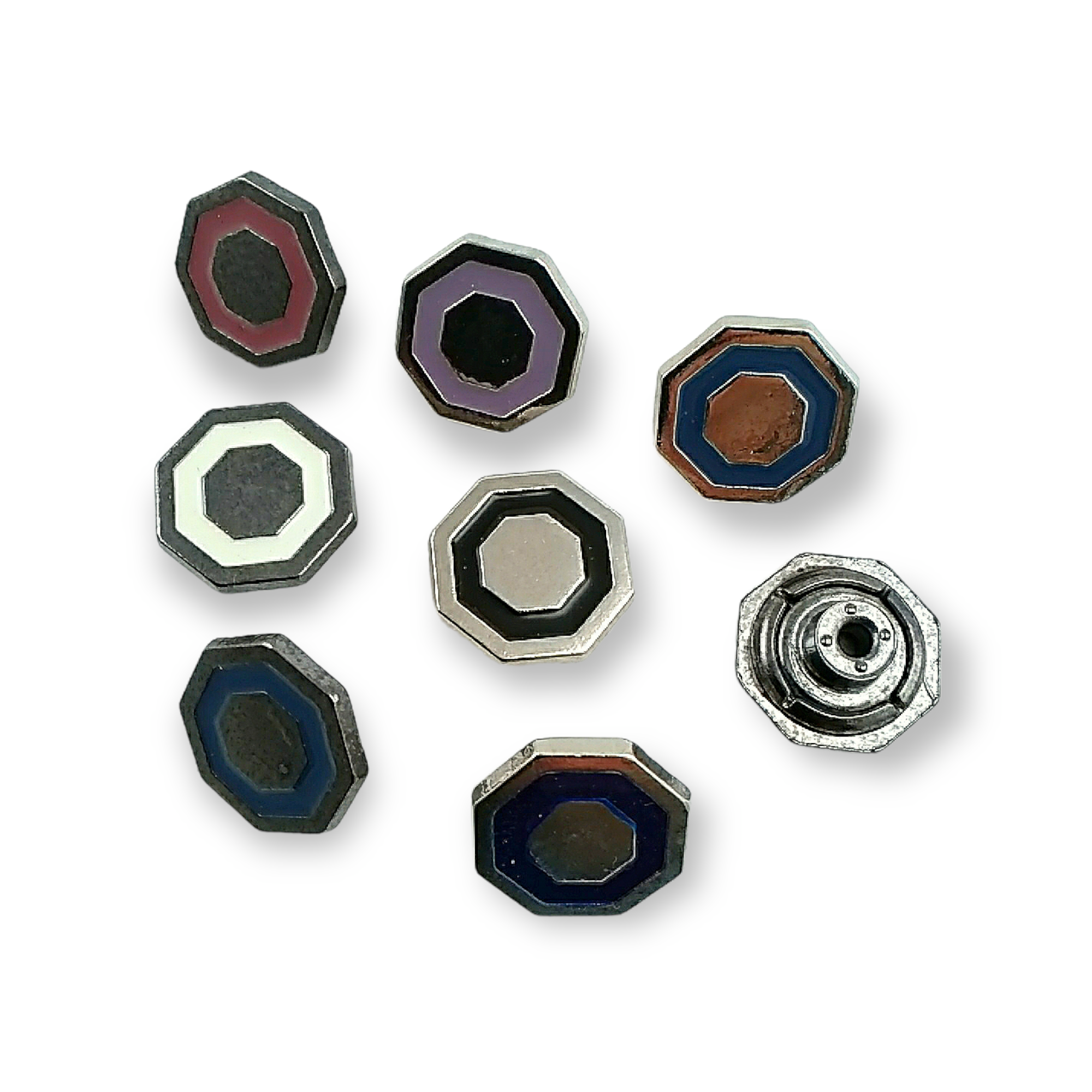 Octagonal Design and Enamel Jeans Button 17 mm 28 L E 863 Octagonal Design and Enamel Jeans Button 17 mm 28 L E 863