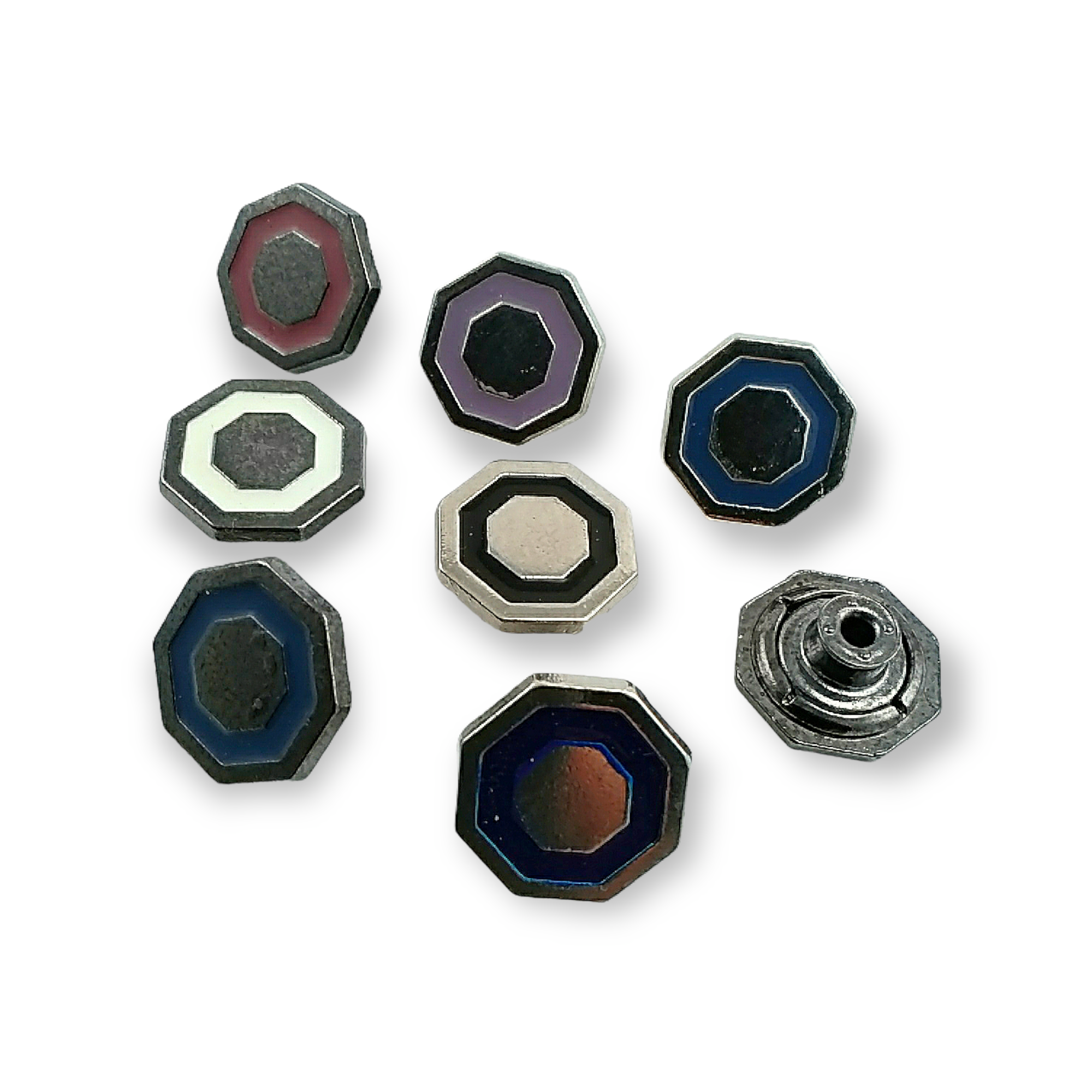Octagonal Design and Enamel Jeans Button 17 mm 28 L E 863 Octagonal Design and Enamel Jeans Button 17 mm 28 L E 863