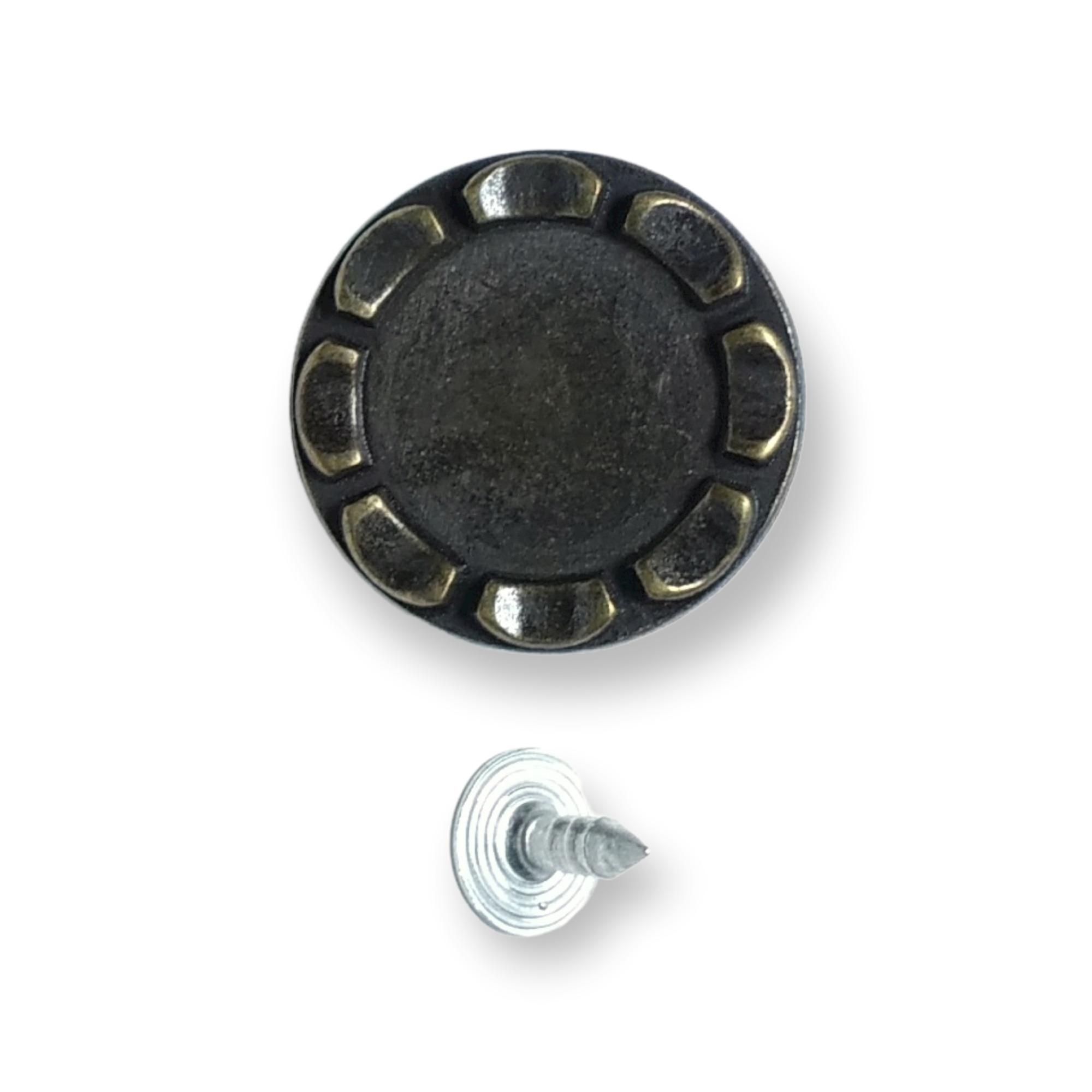 Kenarları Desenli Mineli Kot Düğmesi 17 mm 28 Boy Kenarları Desenli Mineli Kot Düğmesi 17 mm 28 Boy 17 mm