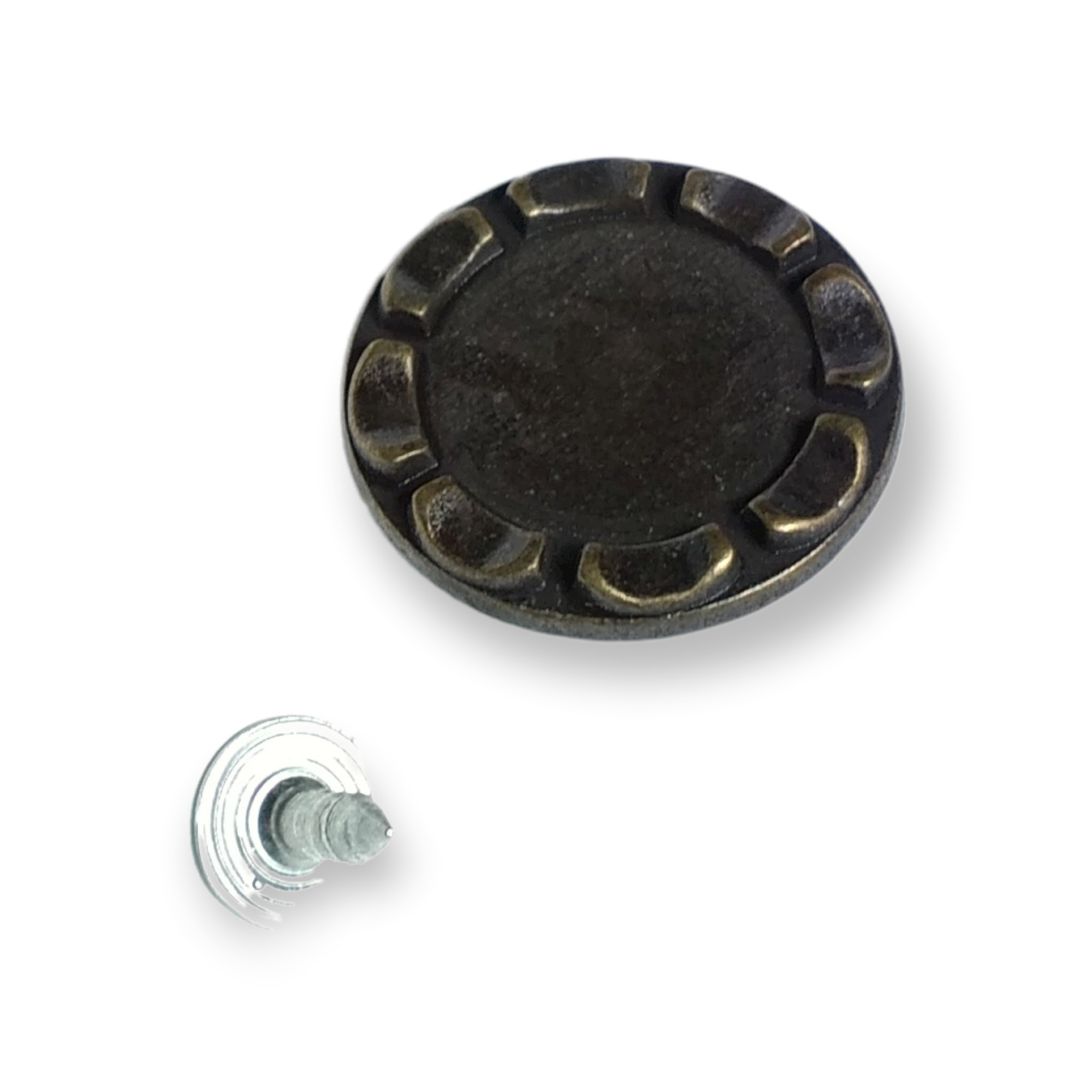 Kenarları Desenli Mineli Kot Düğmesi 17 mm 28 Boy Kenarları Desenli Mineli Kot Düğmesi 17 mm 28 Boy 17 mm