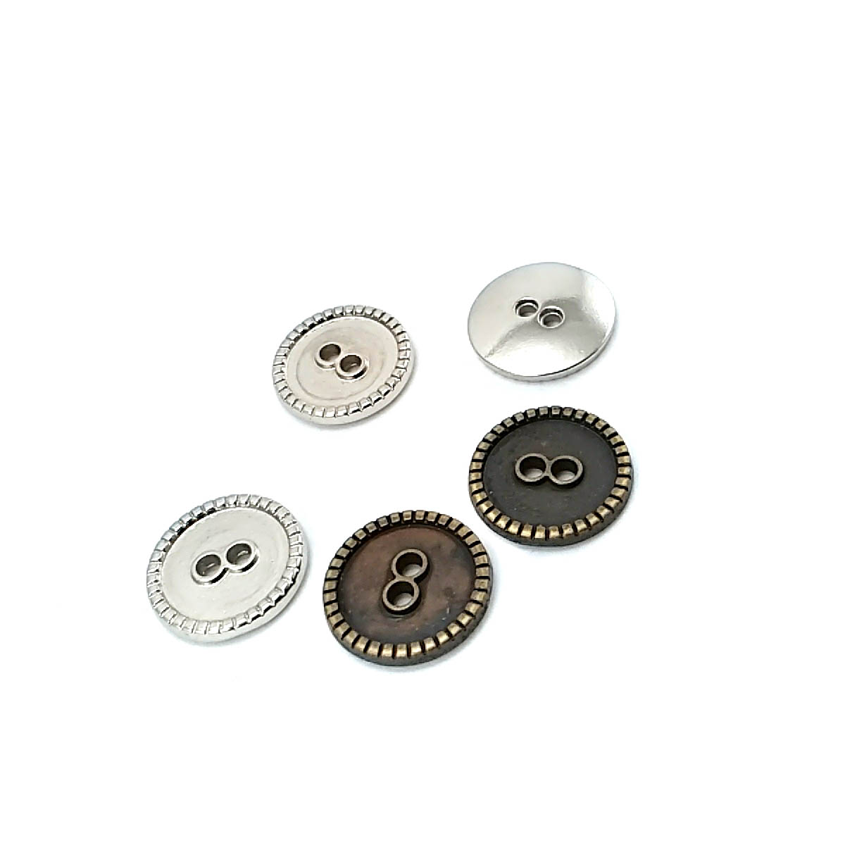 2 Holes Enameled Sewing Button Edge Patterned 15 mm 24 L E 1359