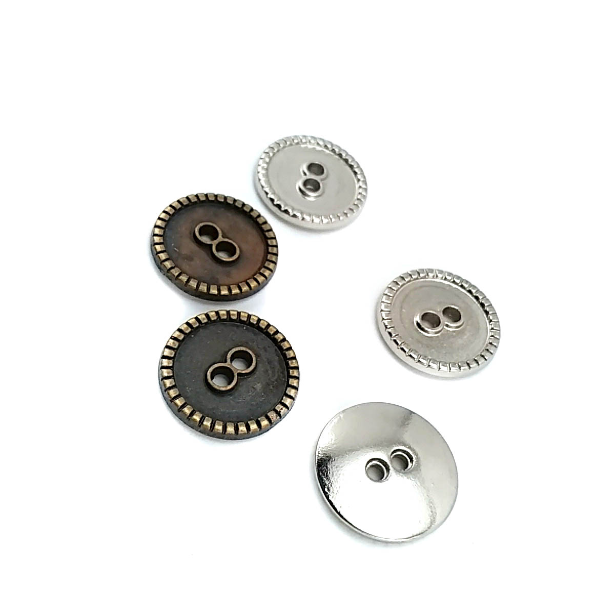2 Holes Enameled Sewing Button Edge Patterned 15 mm 24 L E 1359