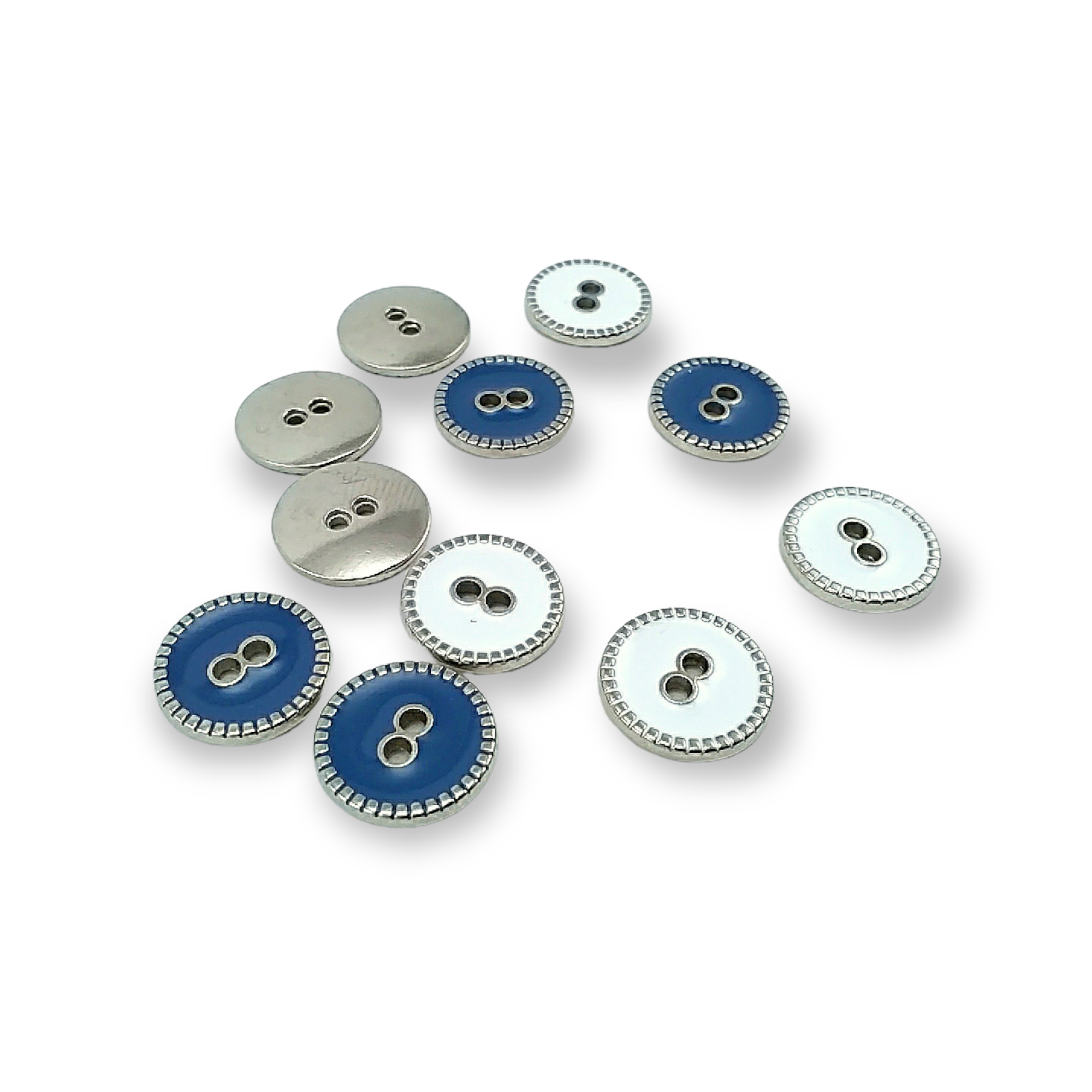 2 Holes Enameled Sewing Button Edge Patterned 15 mm 24 L E 1359
