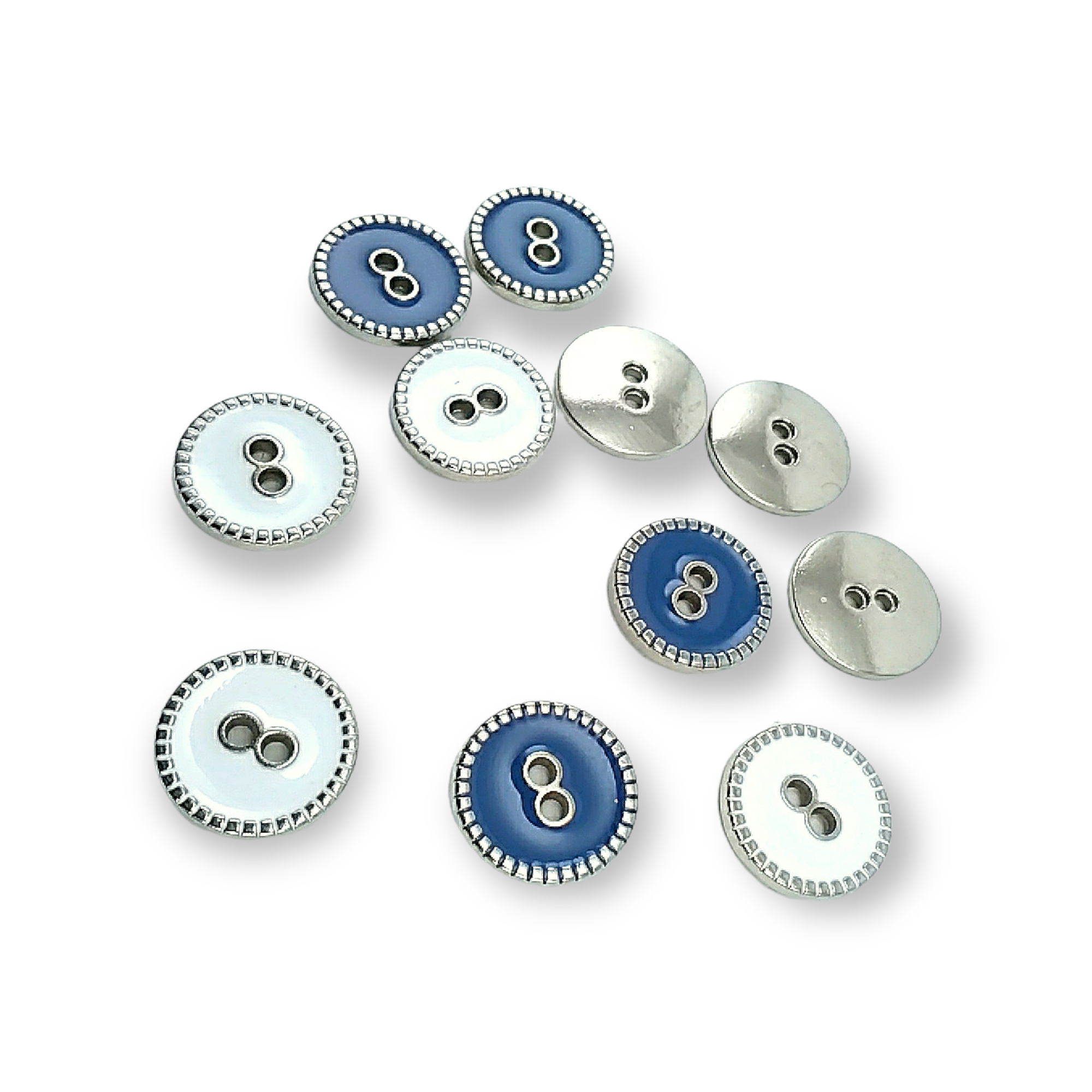 2 Holes Enameled Sewing Button Edge Patterned 15 mm 24 L E 1359