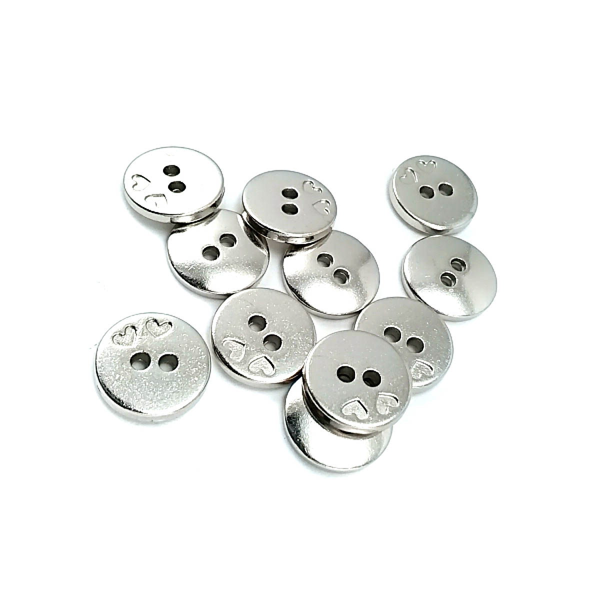 17 mm 28 boy İki delikli Kalp Desenli Dikme Düğme