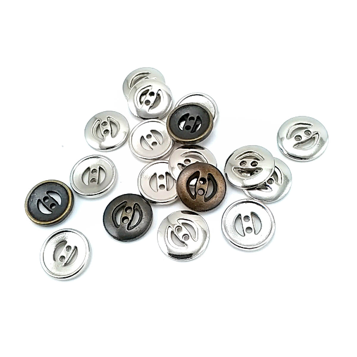 16 mm Two Hole Metal Button 26 lignes