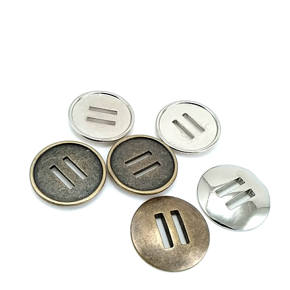 26 mm 2 Holes Metal Button 42 lignes