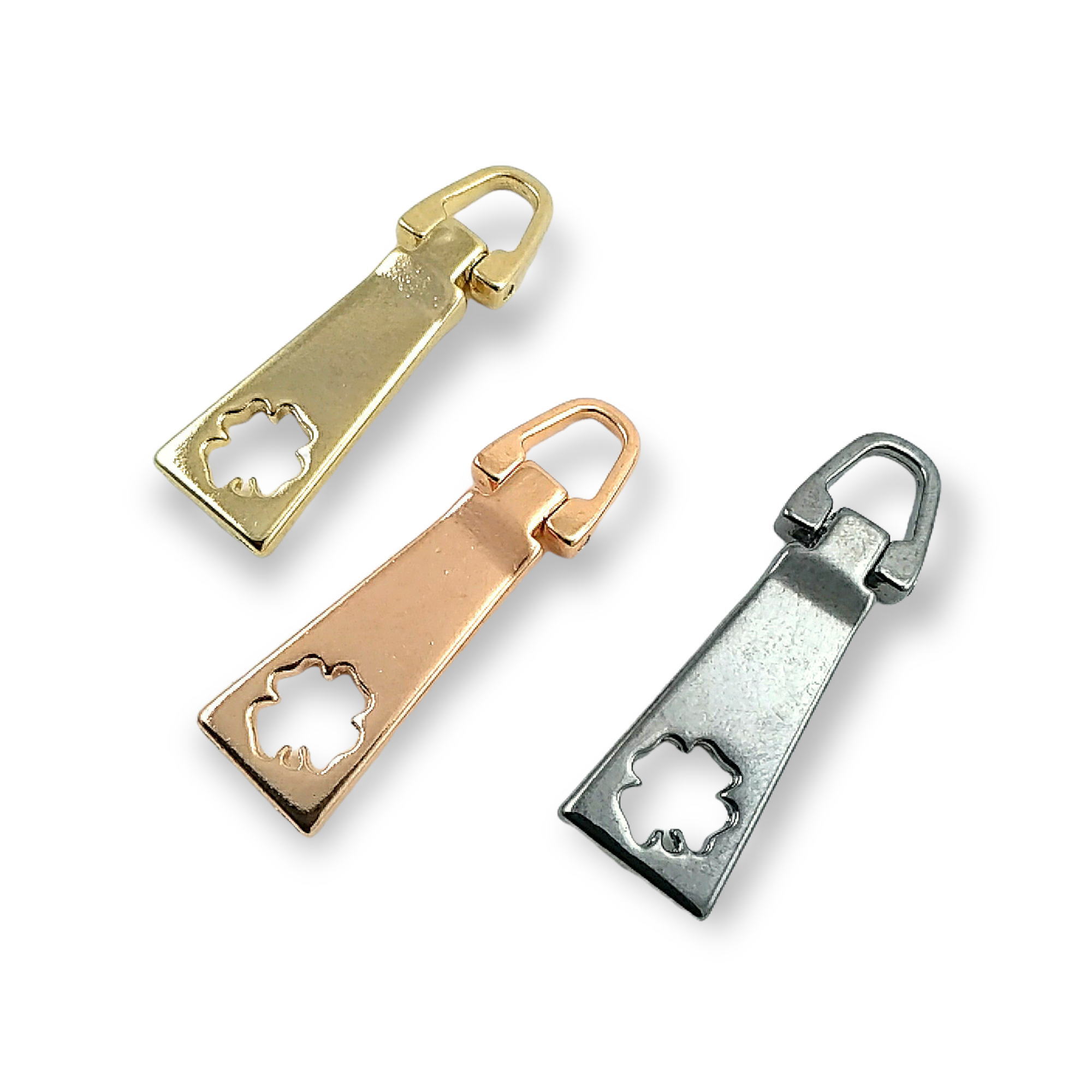 Zipper Pullers 38 mm x 10 mm Clover Pattern B 120 Zipper Pullers 38 mm x 10 mm Clover Pattern B 120