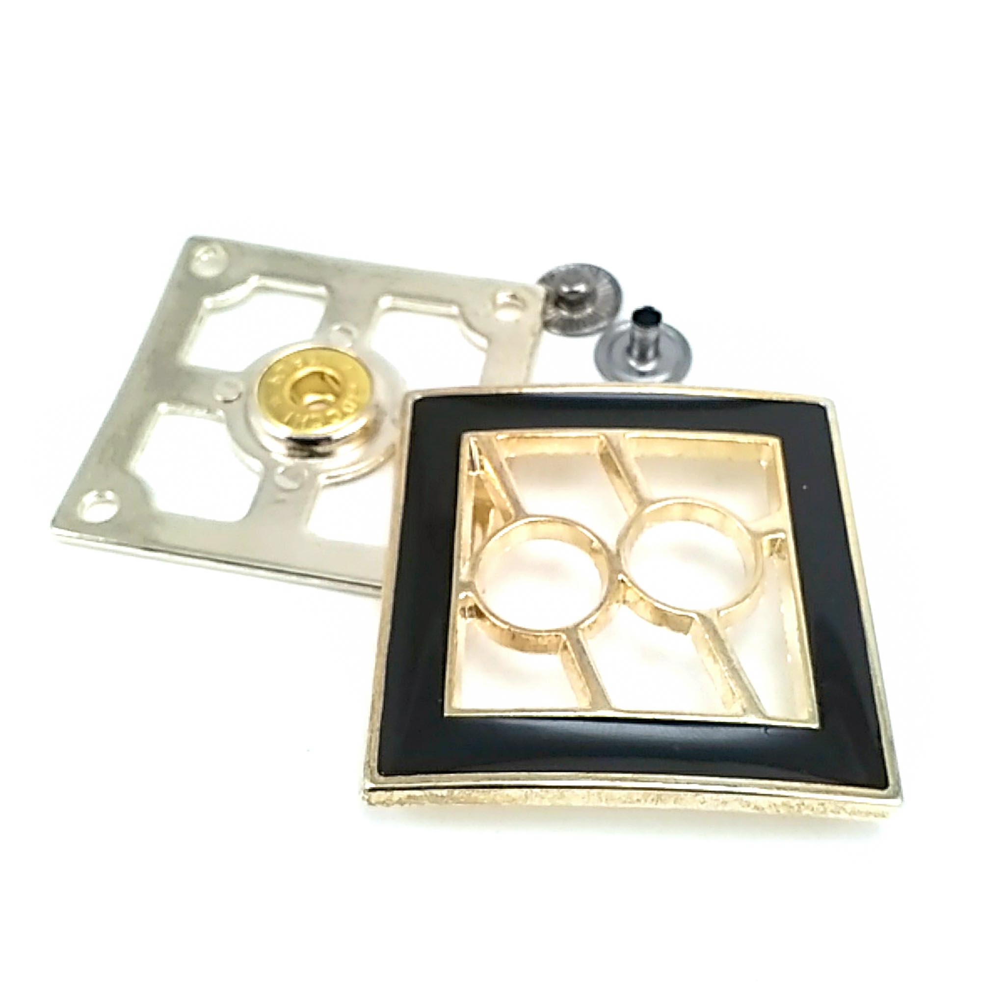 Snap Fasteners Patterned and Stylish Metal Snap Button 42 x 42 mm E 1310
