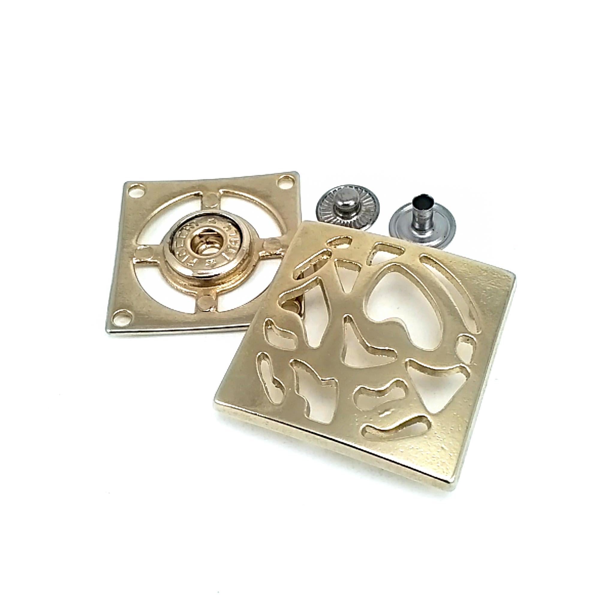 Snap Button Decorative Patterned Overcoat Snap Button 34 x 34 mm E 1760