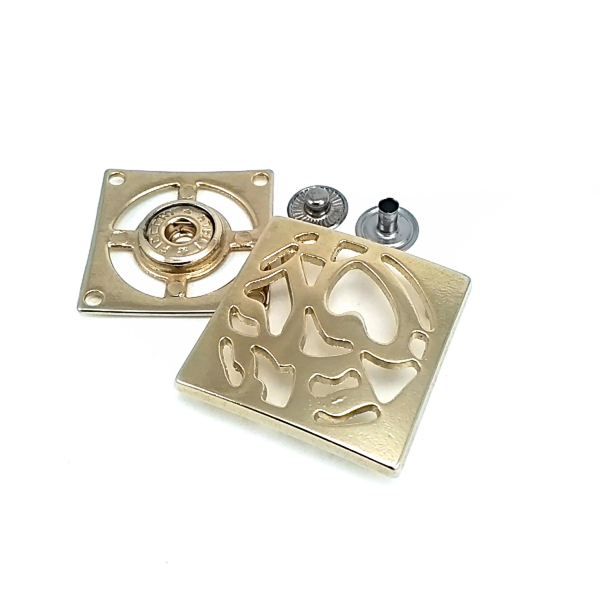 Snap Button Decorative Patterned Overcoat Snap Button 34 x 34 mm E 1760
