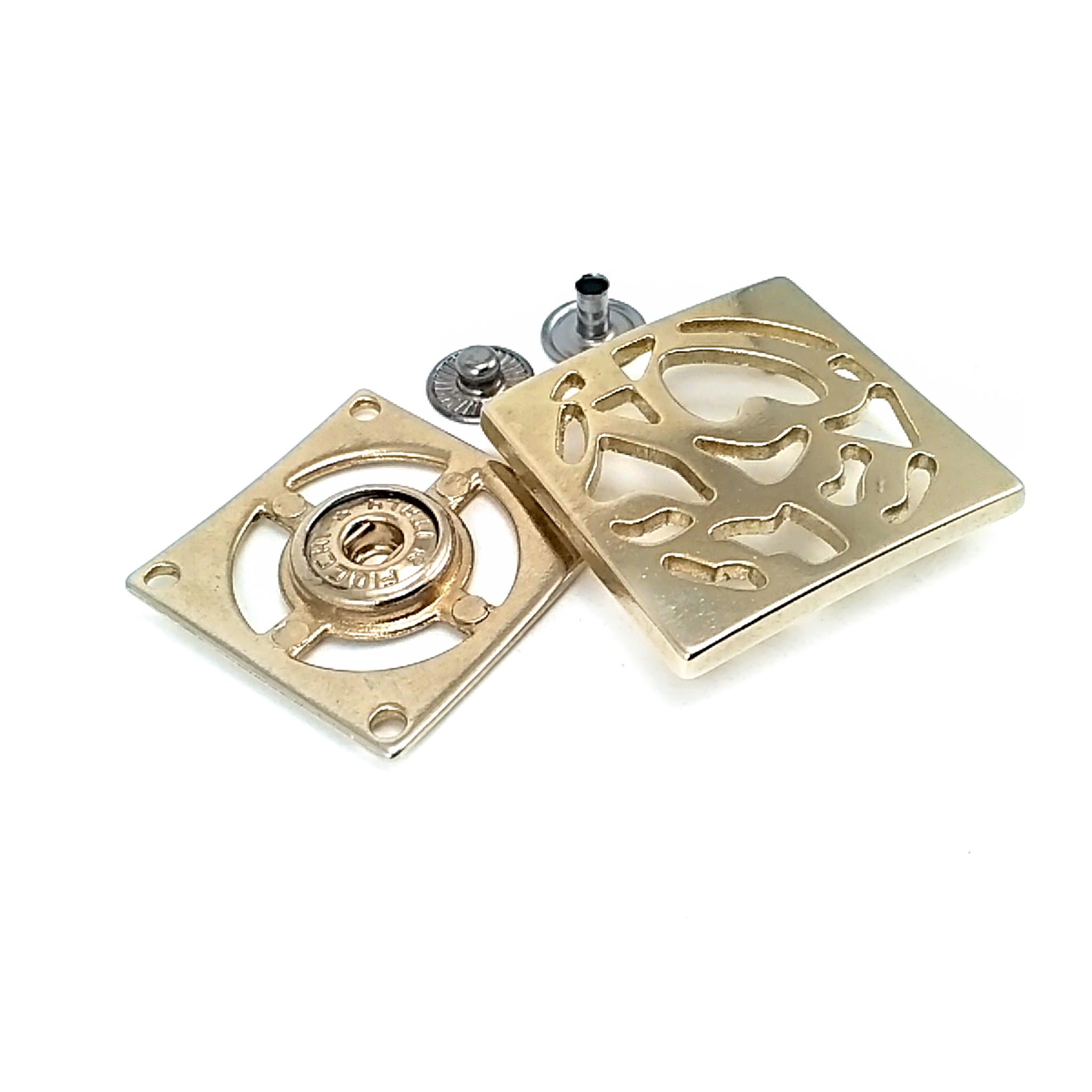 Snap Button Decorative Patterned Overcoat Snap Button 34 x 34 mm E 1760
