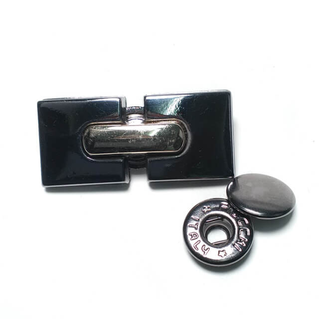 37 x 17 mm dikdörtgen zamak metal çıtçıt düğme
