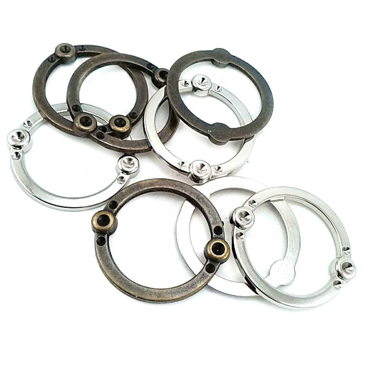 36 mm Enamel / Colored Ring / Metal Frame front and detail view
