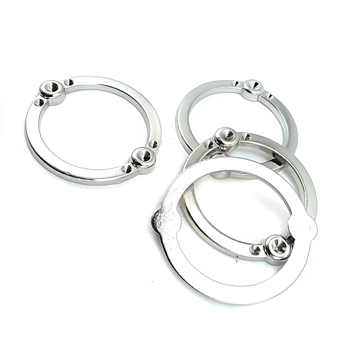 36 mm Enamel / Colored Ring / Metal Frame front and detail view