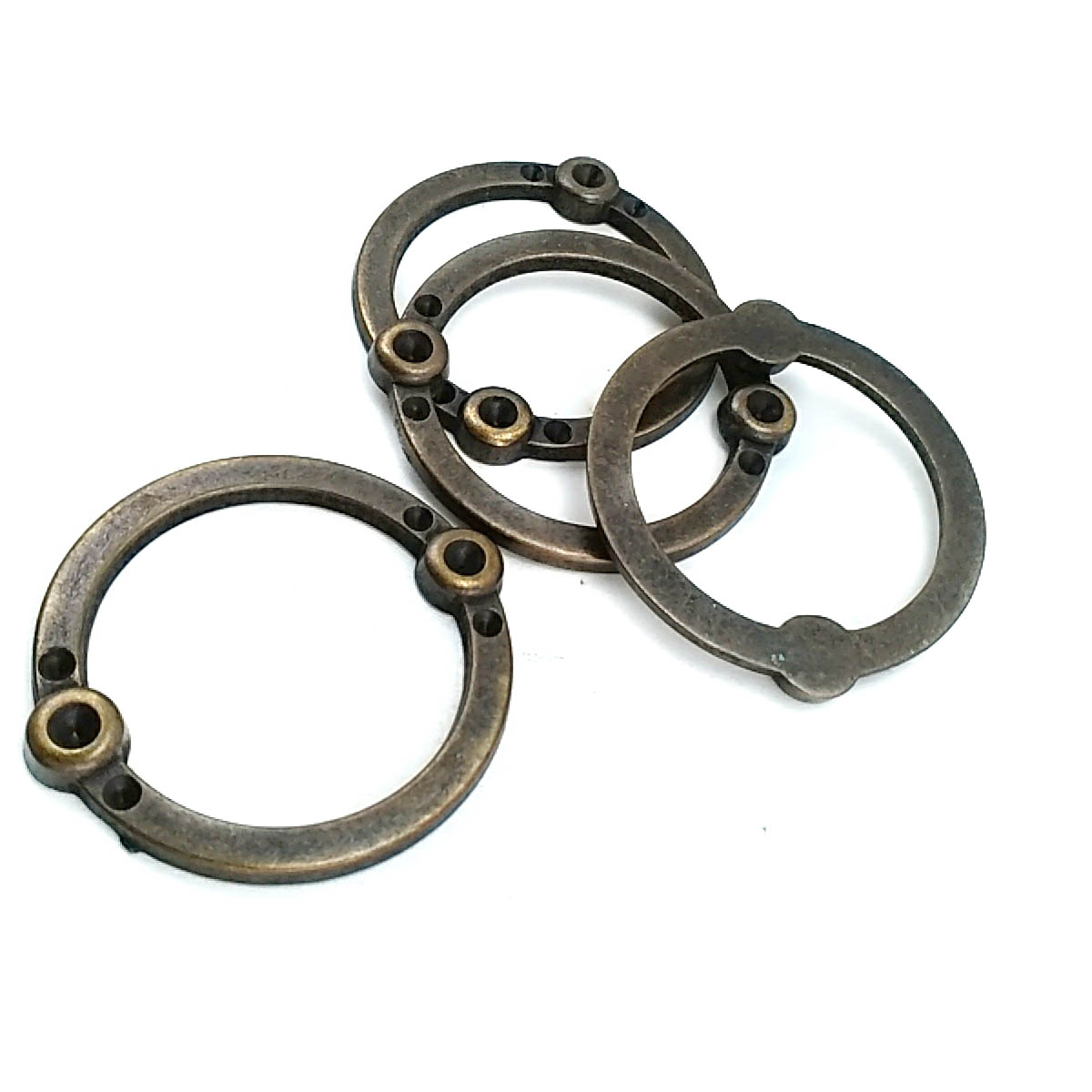 36 mm Enamel / Colored Ring / Metal Frame front and detail view