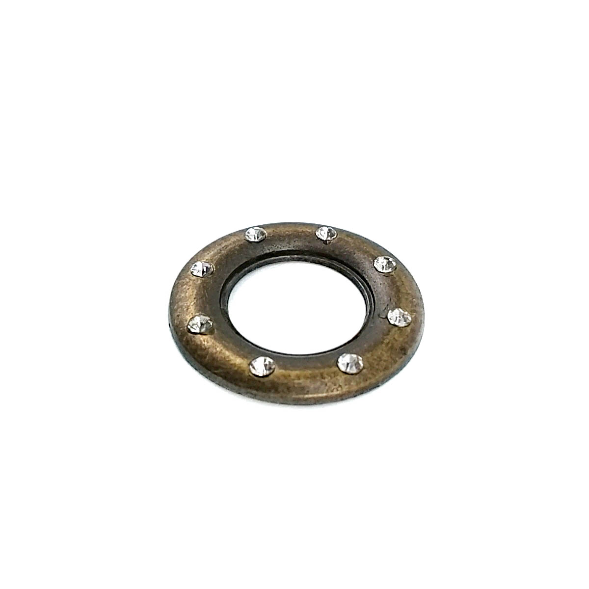 20 mm Rhinestone / Crystal Detail Ring / Metal Frame product image 20 mm Rhinestone / Crystal Detail Ring / Metal Frame front and detail view