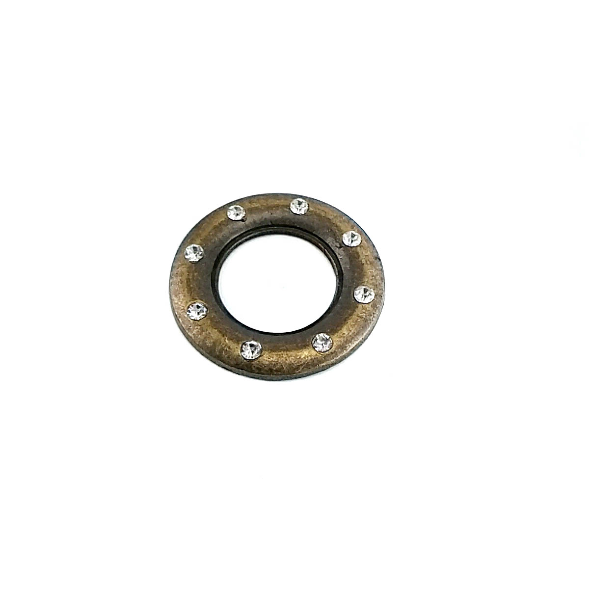20 mm Rhinestone / Crystal Detail Ring / Metal Frame front and detail view
