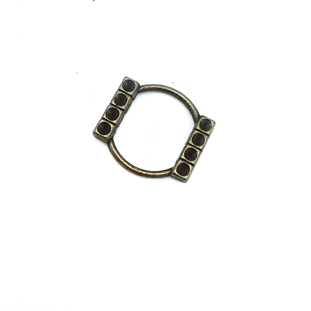 27 mm Rhinestone / Crystal Detail Ring / Metal Frame front and detail view
